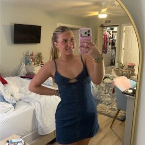 Princess Polly Arwen Denim Mini Dress Blue